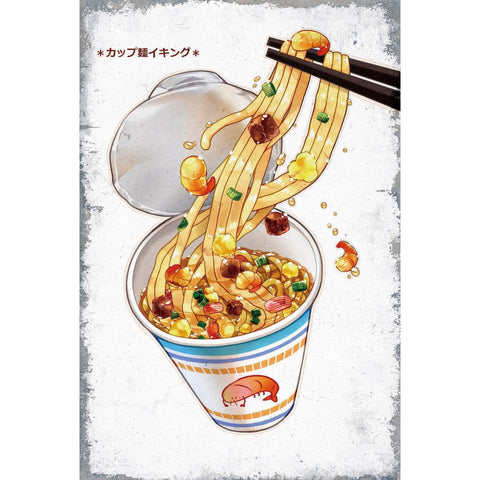 ブリキ看板 カップ麺イキング カップラーメン 箸 イラスト レトロ ポスター インテリア 雑貨