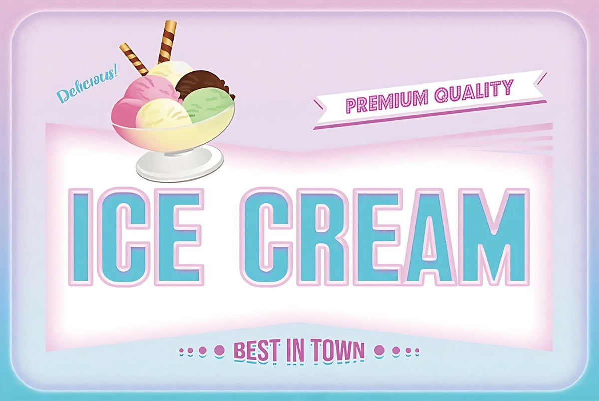 アイスクリーム スイーツ カフェ風 レトロ 看板 ブリキ看板 インテリア 壁飾り