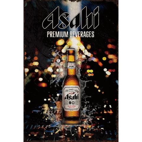 ブリキ看板 Asahi アサヒ スーパードライ PREMIUM BEVERAGES ビール レトロ ポスター インテリア 雑貨