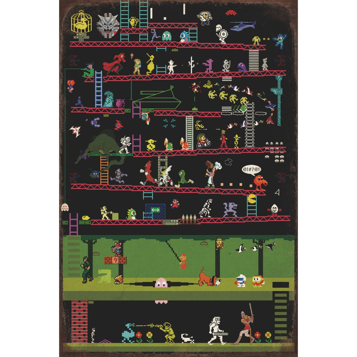 レトロ ゲーム ブリキ看板 キャラクター インテリア 壁飾り コレクション