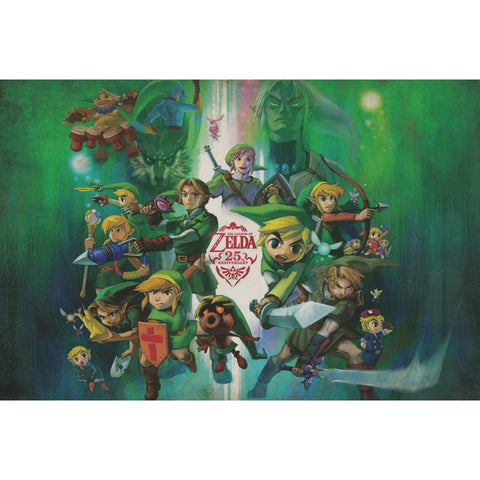ブリキ看板 ゼルダの伝説 25周年 リンク ゲーム レトロ ポスター インテリア 雑貨
