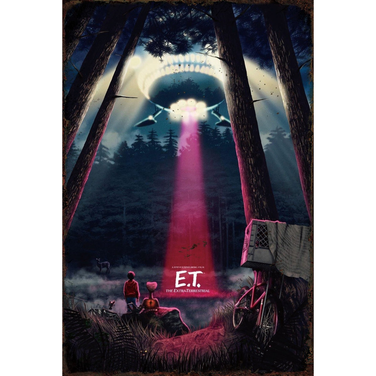 ブリキ看板 レトロ 映画 E.T. 宇宙 インテリア ビンテージ 壁飾り コレクション ディスプレイ おしゃれ