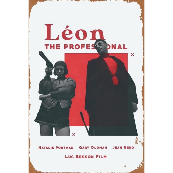 ブリキ看板 Léon レオン THE PROFESSIONAL 映画 ポスター レトロ
