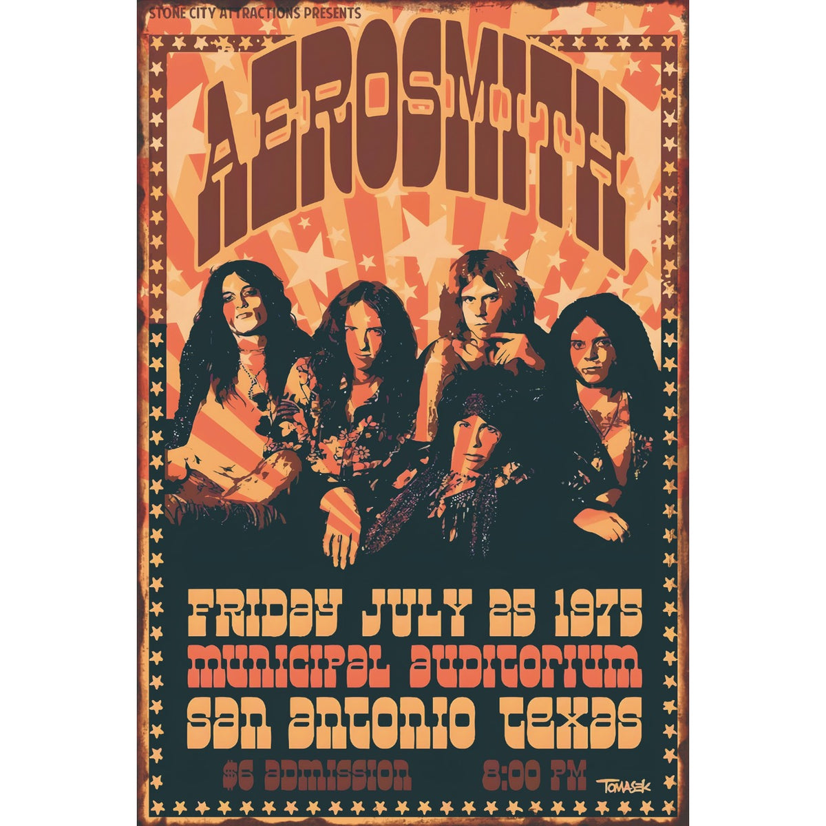 ブリキ看板 AEROSMITH エアロスミス レトロ ポスター 1975 インテリア 雑貨