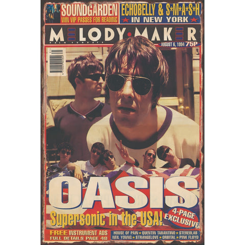 ブリキ看板 OASIS オアシス MELODY MAKER 雑誌 表紙 ポスター レトロ ロック インテリア 雑貨