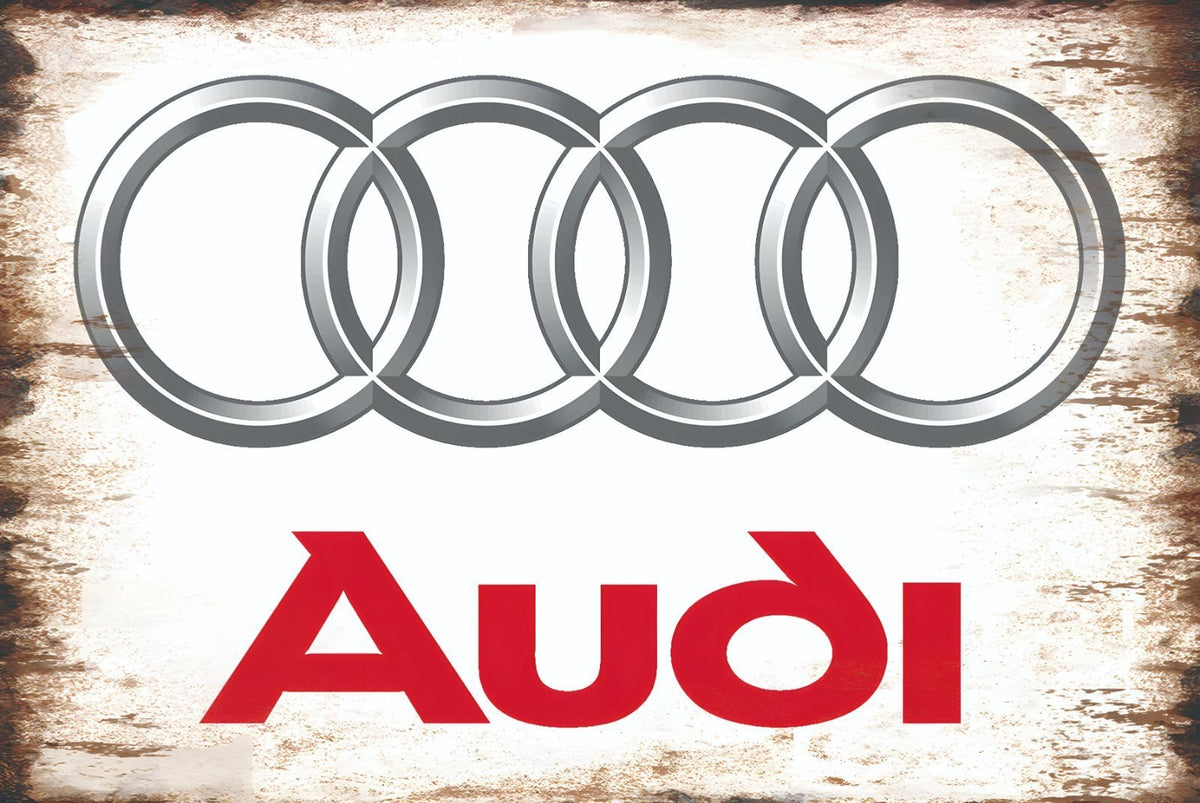 ブリキ看板 Audi ロゴ エンブレム レトロ インテリア 壁飾り