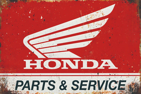 ブリキ看板 HONDA ロゴ Parts & Service ホンダ バイク レトロ ヴィンテージ インテリア 壁飾り ディスプレイ