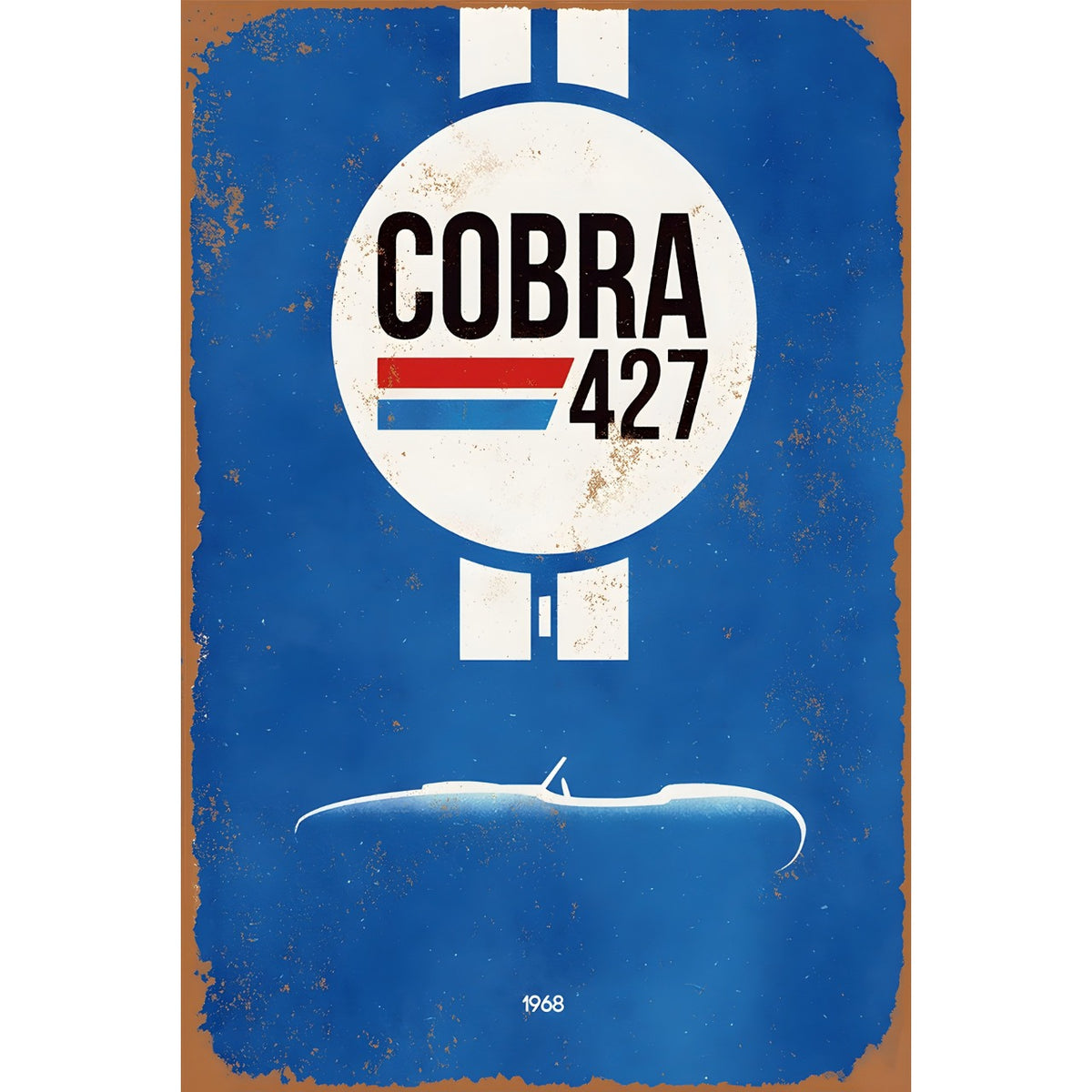 ブリキ看板 レトロ COBRA427 カー ロゴ ヴィンテージ インテリア 壁飾り ディスプレイ