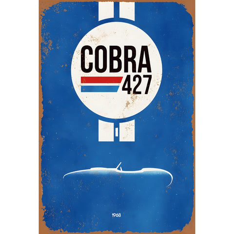 ブリキ看板 レトロ COBRA427 カー ロゴ ヴィンテージ インテリア 壁飾り ディスプレイ