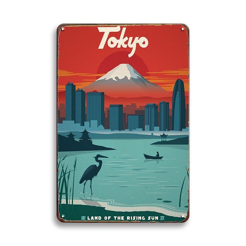 ブリキ看板 東京 Tokyo レトロ インテリア ビンテージ 壁飾り おしゃれ 日本