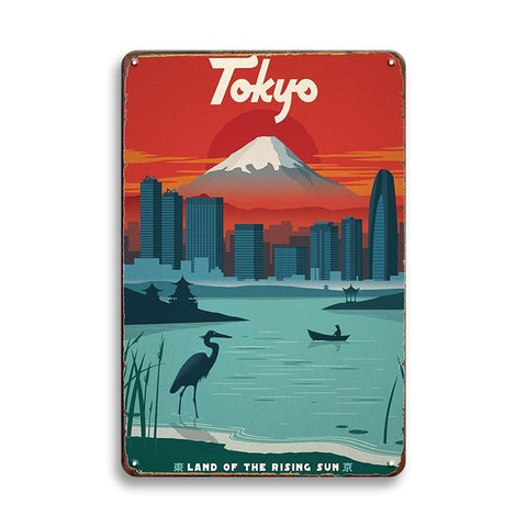 ブリキ看板 東京 Tokyo レトロ インテリア ビンテージ 壁飾り おしゃれ 日本
