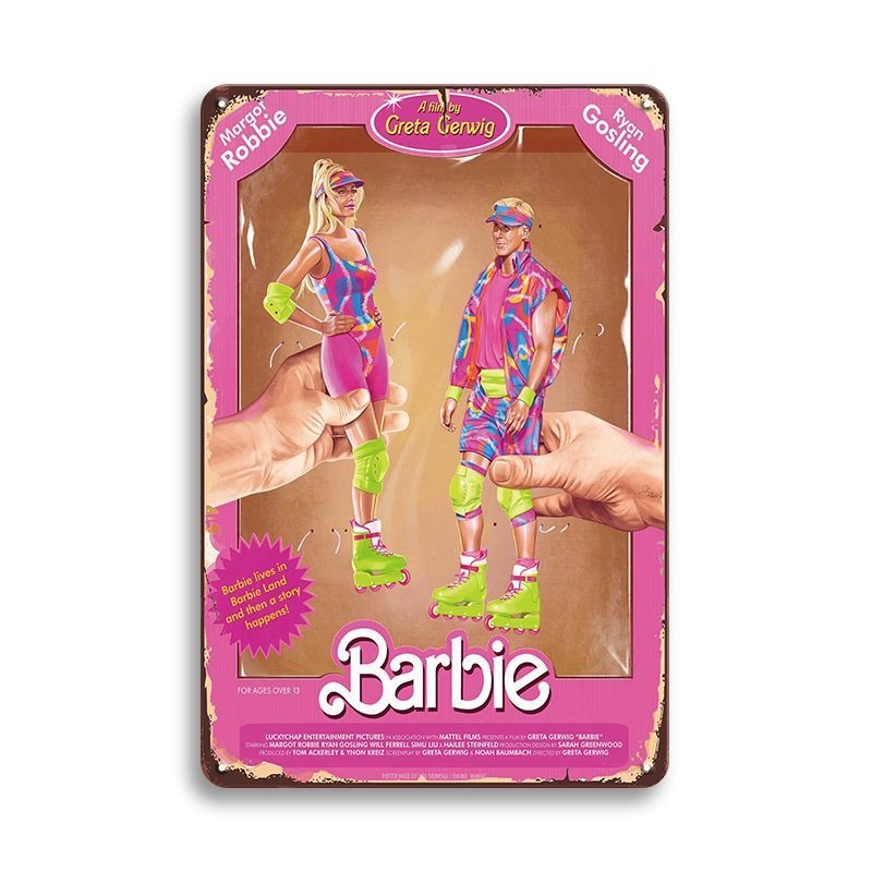 ブリキ看板 レトロ インテリア ビンテージ 壁飾り おしゃれ バービー 映画 Barbie