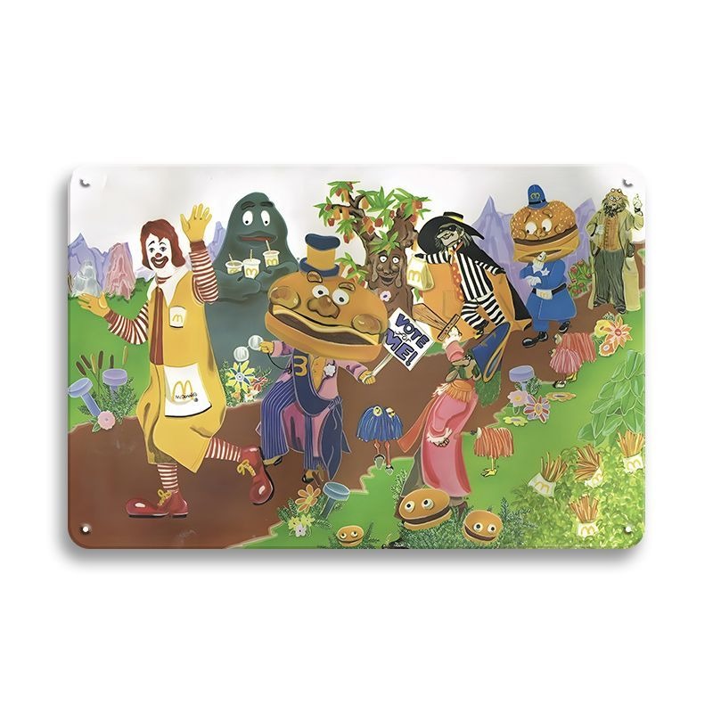 ブリキ看板 マクドナルド キャラクター レトロ ポスター インテリア ビンテージ 壁飾り