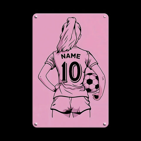 ブリキ看板 サッカー 女子サッカー スポーツ レトロ インテリア 壁飾り 雑貨