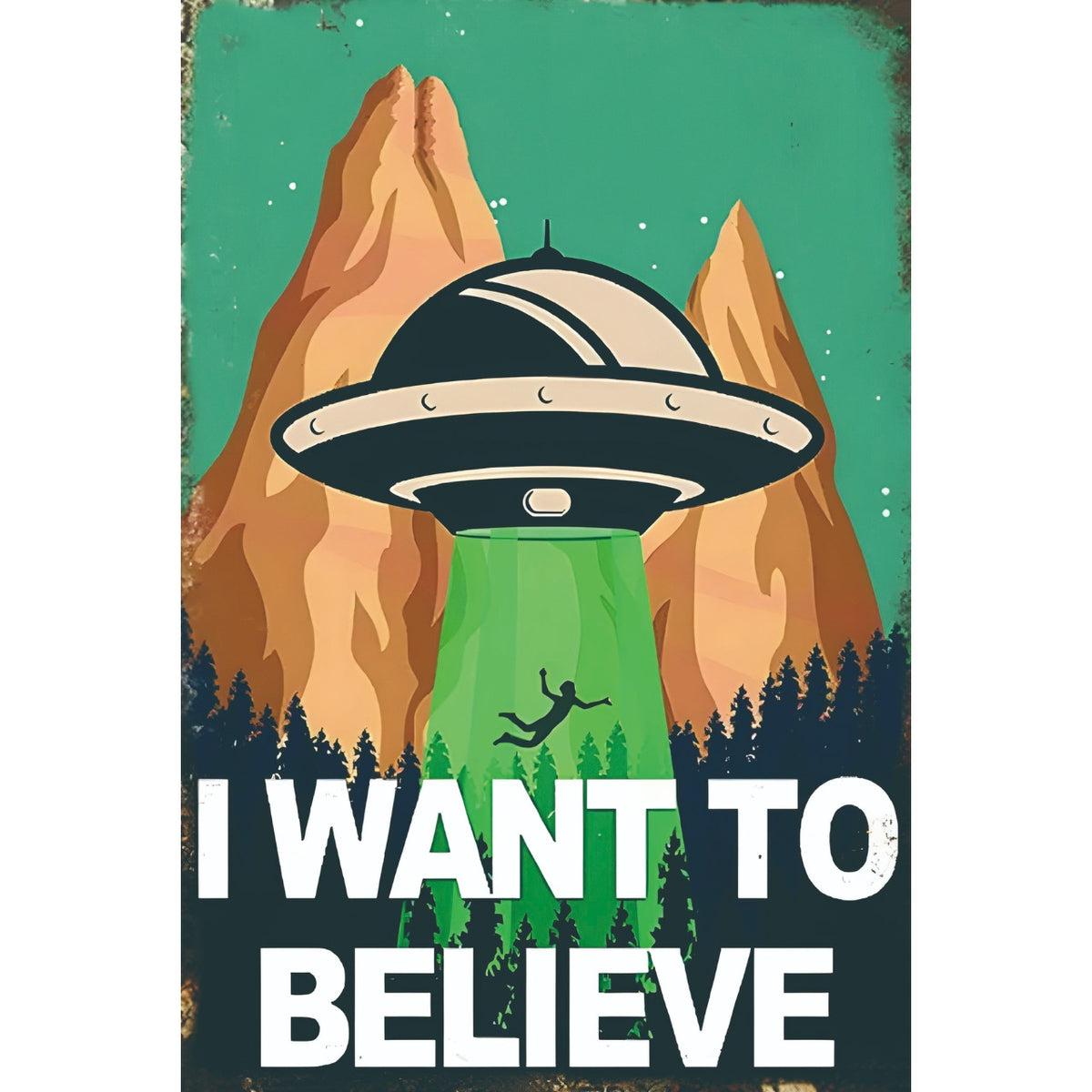 UFO 宇宙人 I WANT TO BELIEVE ブリキ看板 レトロ 壁飾り インテリア おしゃれ ビンテージ 雑貨 コレクション ディスプレイ