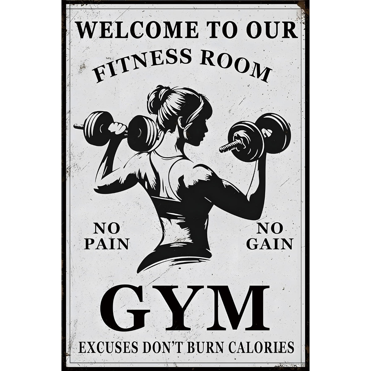 GYM フィットネス ルーム ブリキ看板 トレーニング モチベーション インテリア 壁飾り レトロ おしゃれ