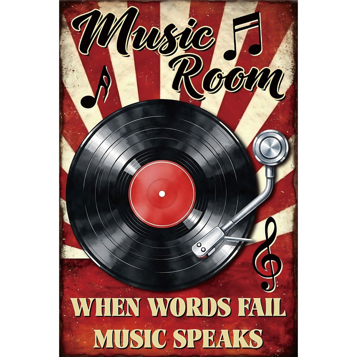 ブリキ看板 Music Room レコード レトロ ポスター 音楽 インテリア 雑貨