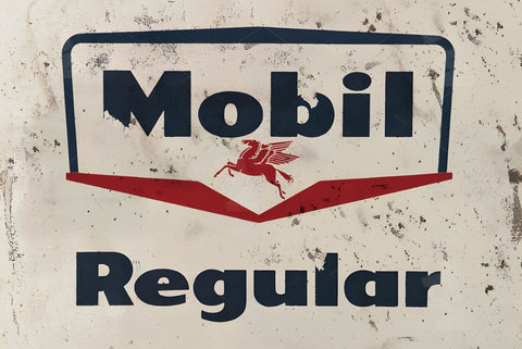 ブリキ看板 Mobil モービル Regular レギュラー ガソリン ビンテージ レトロ インテリア 雑貨