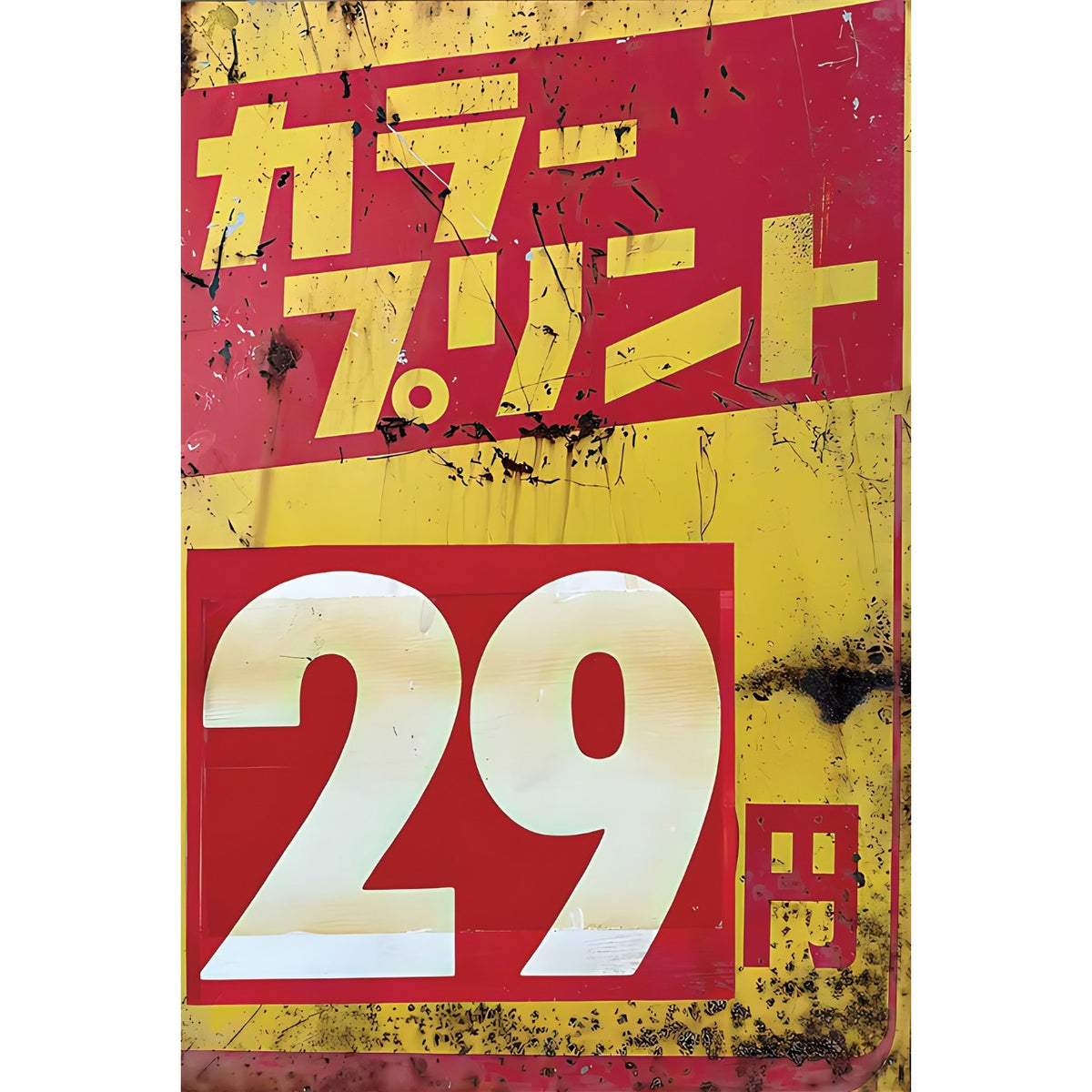 カラープリント レトロ看板 ブリキ看板 昭和ポップ 価格表示 インテリア 雑貨