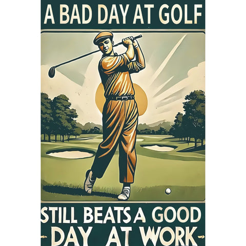 ゴルフ 名言 看板 ブリキ看板 レトロ ゴルフ好き インテリア