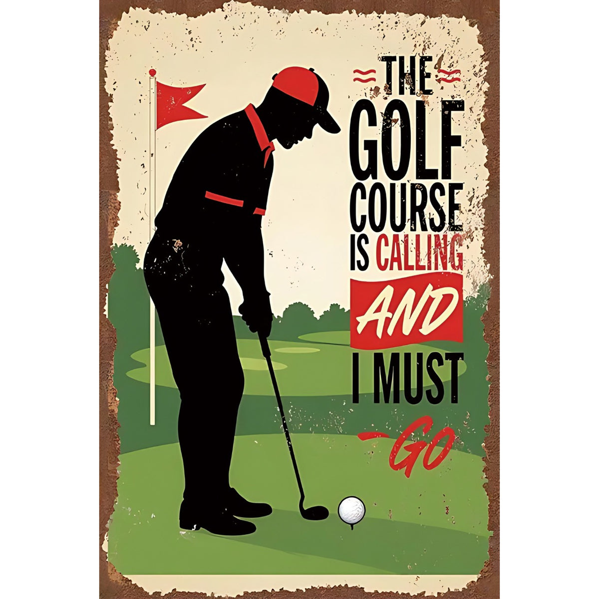 ゴルフ コース 看板 ブリキ看板 ビンテージ ゴルフ好き ギフト