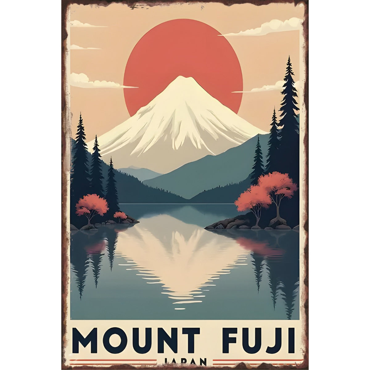 ブリキ看板 MOUNT FUJI 富士山 JAPAN 観光 ビンテージ トラベル ポスター インテリア 雑貨