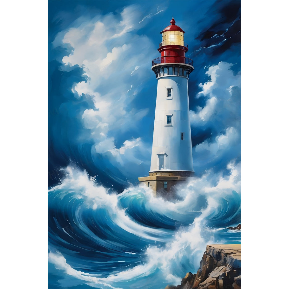 灯台 ライトハウス 海 波 風景 アート レトロ ブリキ看板 インテリア 壁飾り