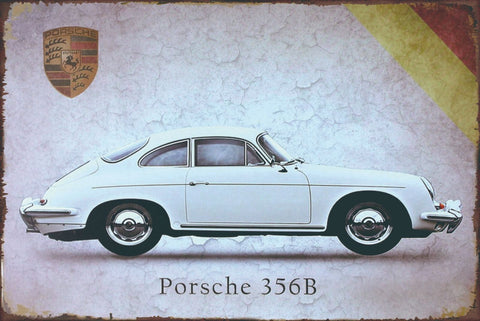 ブリキ看板 Porsche 356B ポルシェ クラシックカー レトロ ヴィンテージ 車 インテリア 壁飾り