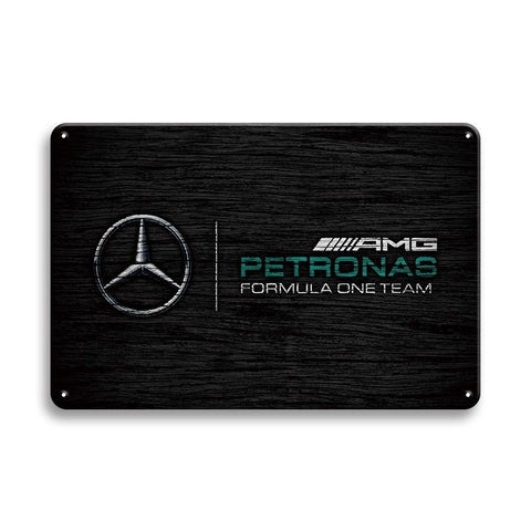 ブリキ看板 メルセデス AMG ペトロナス F1 レーシング チーム ロゴ ガレージ インテリア レトロ