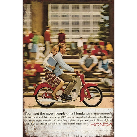 ブリキ看板 レトロ HONDA ホンダ バイク 昭和広告 ビンテージ インテリア