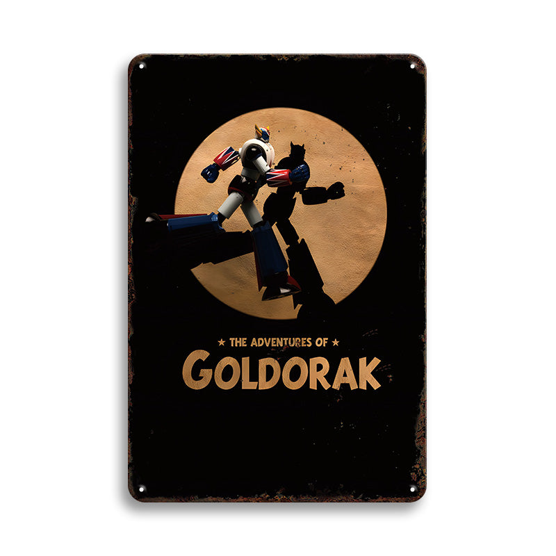 グレンダイザー ブリキ看板 THE ADVENTURES OF GOLDORAK ヴィンテージ調 レトロポスター