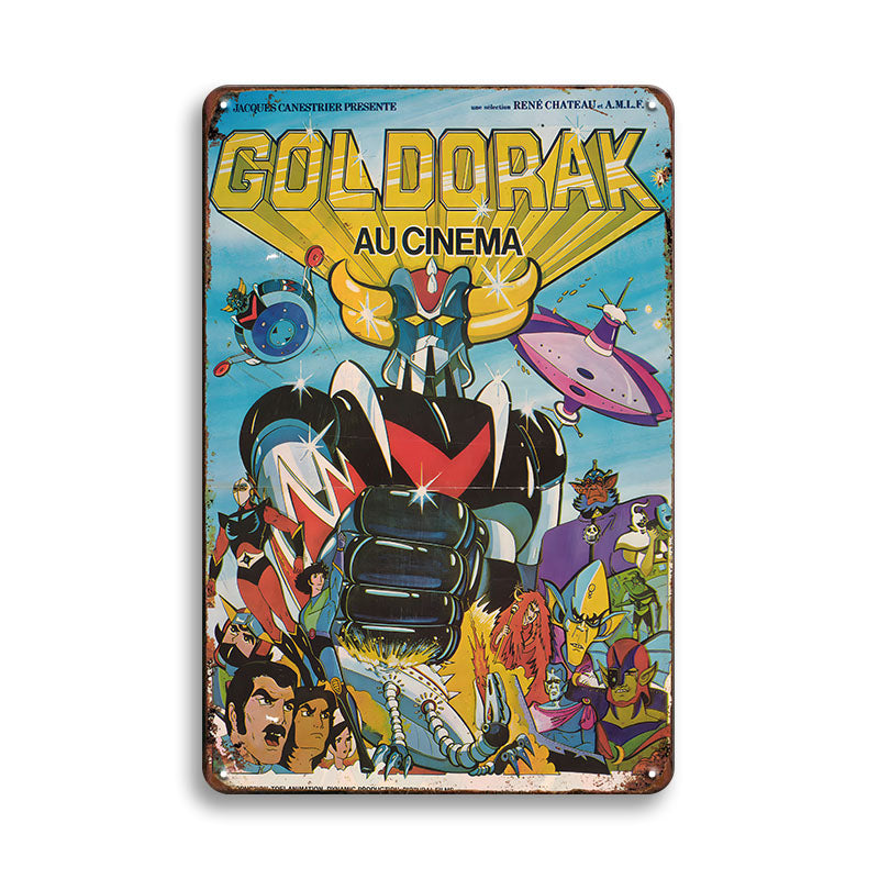 ブリキ看板 グレンダイザー ゴルドラック レトロ ポスター 壁飾り インテリア ビンテージ ディスプレイ 雑貨