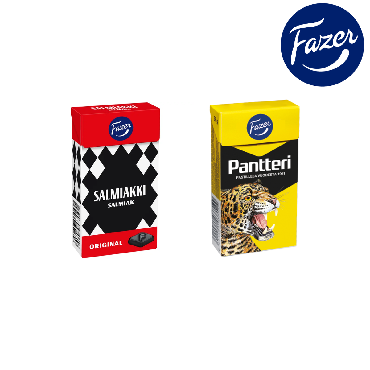 Fazer サルミアッキ 40g ＆ パンテリ サルミアッキ 38g 2箱セット フィンランドのサルミアッキセットです