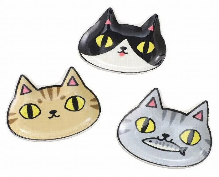 となりの3兄弟 猫 小皿 3枚セット  9.5cm