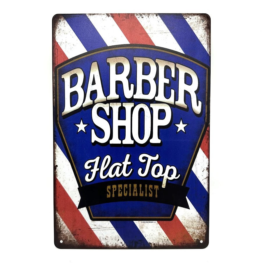 ブリキ看板 BARBER SHOP バーバーショップ レトロ インテリア