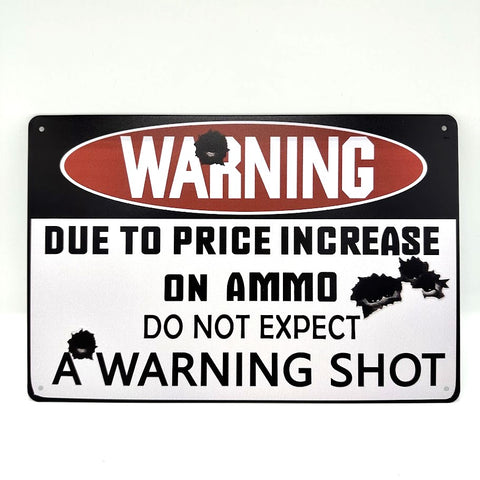 ブリキ看板 WARNING AMMO インテリア レトロ