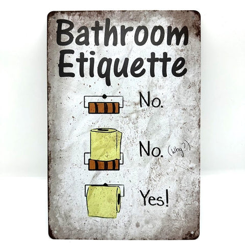 ブリキ看板 Bathroom Etiquette トイレ エチケット