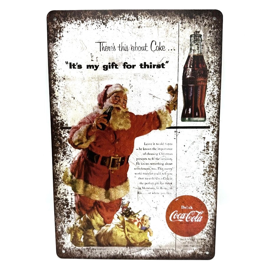 Coca-Cola サンタクロース ブリキ看板 レトロ 壁飾り