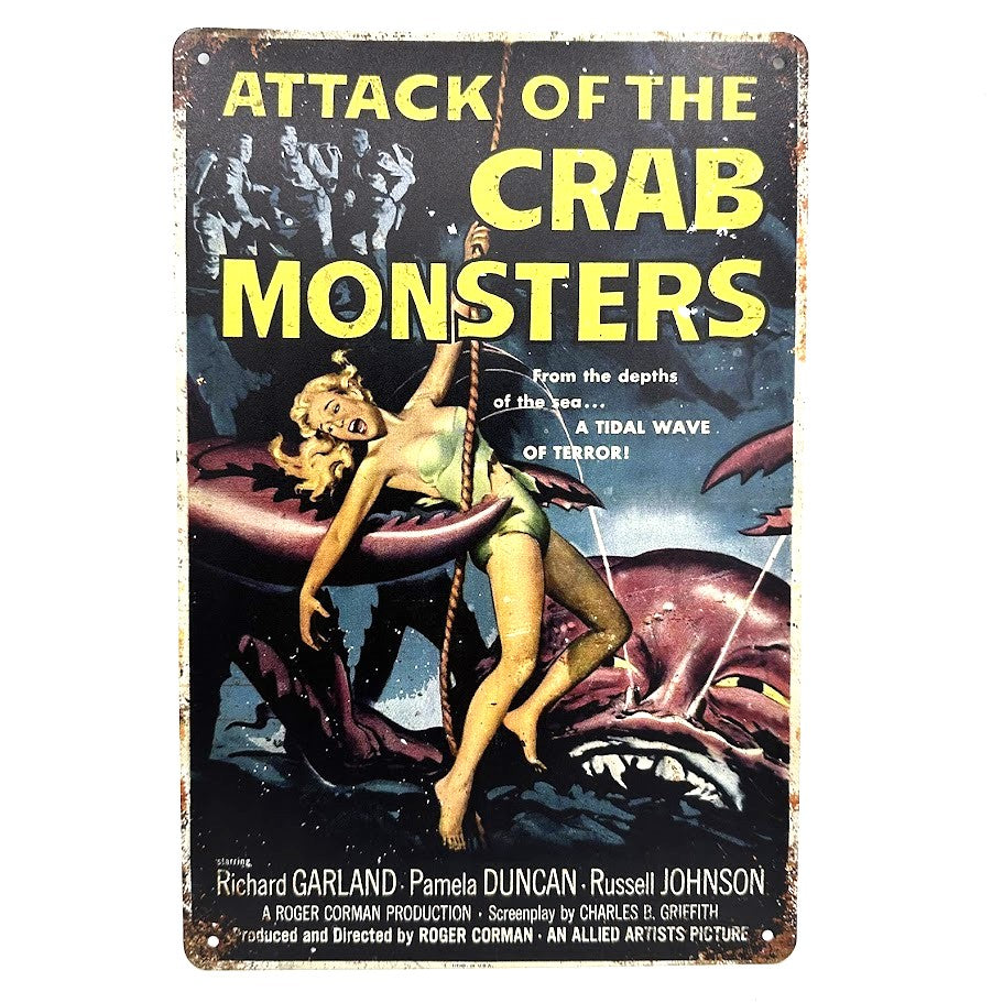 レトロ ブリキ 看板 Attack of the CrabMonsters