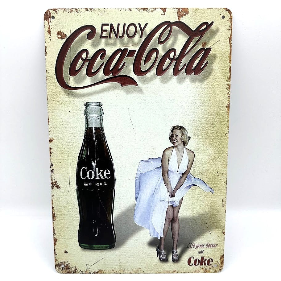 Coca-Cola マリリンモンロー ブリキ看板 レトロ 壁飾り