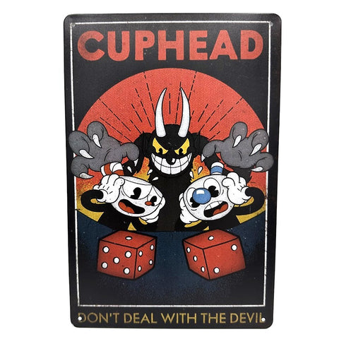 CUPHEAD ブリキ看板 レトロ アニメ ゲーム インテリア