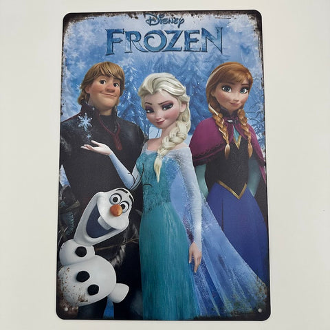 アナと雪の女王 ブリキ看板 エルサ アナ オラフ ディズニー インテリア