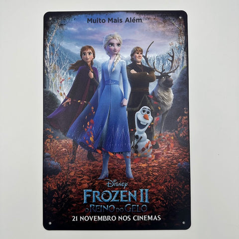 アナと雪の女王2 ブリキ看板 ディズニー エルサ アナ キャラクター集合
