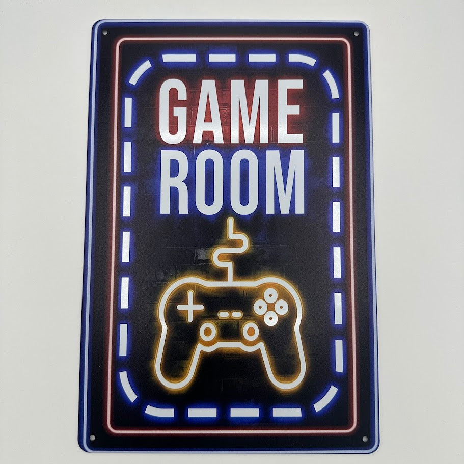 GAME ROOM ブリキ看板 ゲームルーム ネオンサイン風 インテリア