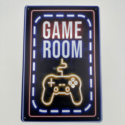 GAME ROOM ブリキ看板 ゲームルーム ネオンサイン風 インテリア