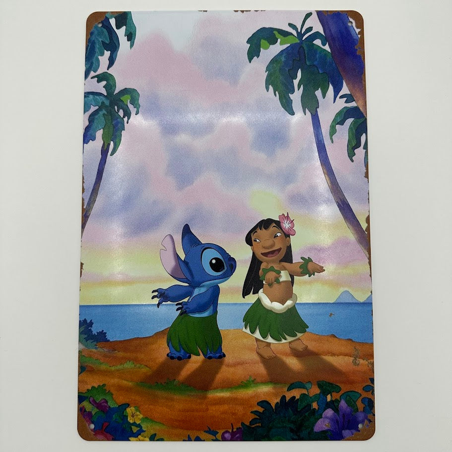 スティッチ リロ ブリキ看板 縦型 インテリア おしゃれ 壁飾り デコレーション 雑貨