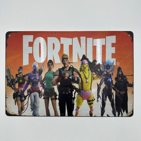 Fortnite（フォートナイト） ブリキ看板 レトロ ゲームキャラクターデザイン インテリア雑貨