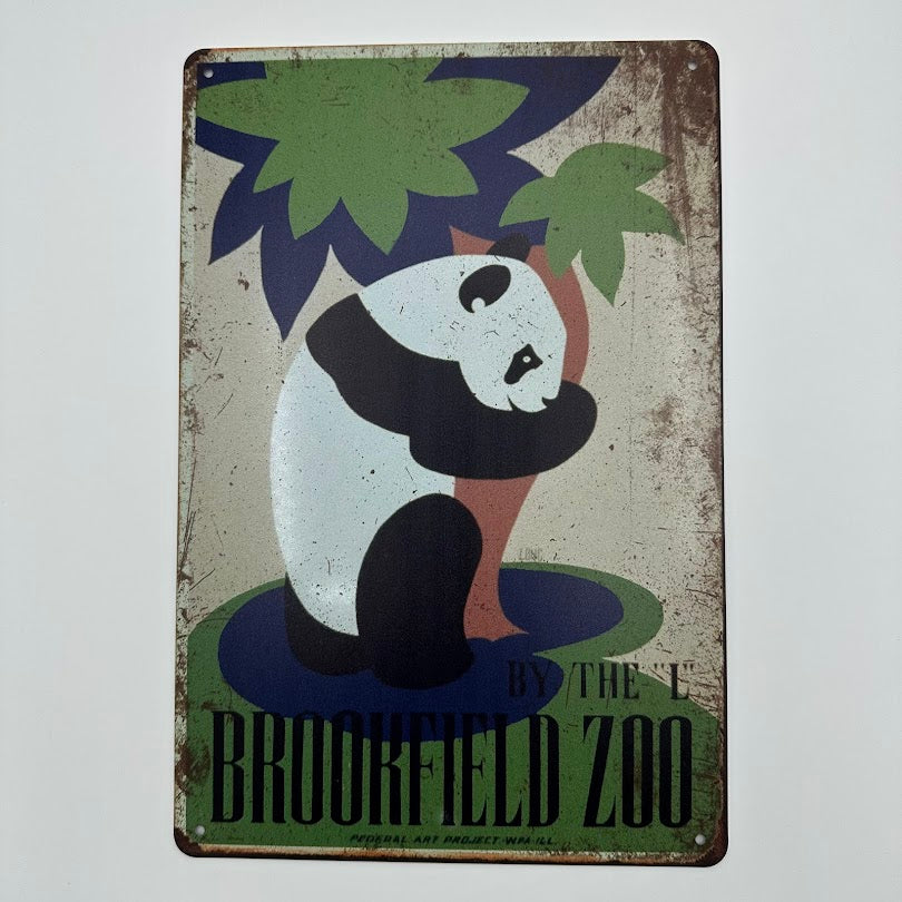 パンダ ブリキ看板 BROOKFIELD ZOO レトロ インテリア雑貨