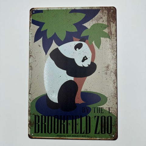パンダ ブリキ看板 BROOKFIELD ZOO レトロ インテリア雑貨
