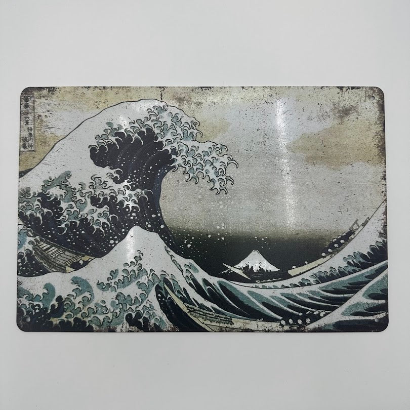 富嶽三十六景 神奈川沖浪裏 ブリキ看板 葛飾北斎 浮世絵 アート インテリア 和風 レトロ